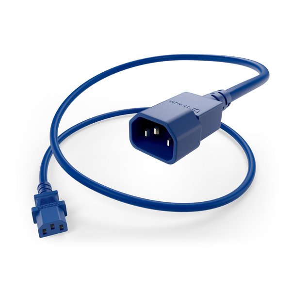 Unirise Usa 1Ft Blue C13-C14 Pdu/ Server Ultra Flexible Power Cord, Svt, 10Amp,  PWRC13C1401FBLU